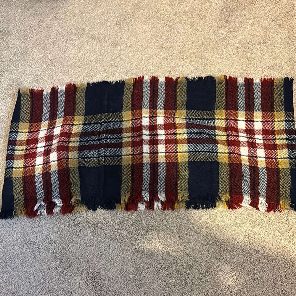 Plaid Woven Infinity Scarf- Multicolor
